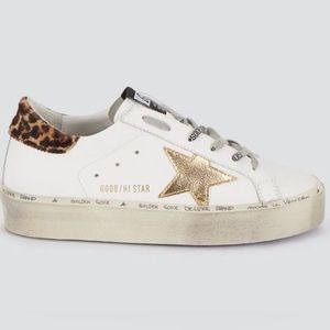 Authentic golden goose hi star size 36 leopard with gold metallic star